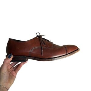 Allen Edmonds Park Avenue Cap Toe Oxfords Brown Leather Size 11 Luxury